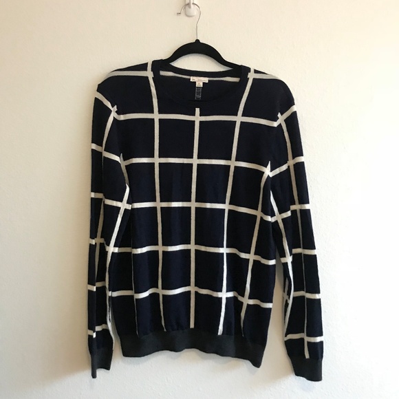 Navy wool sweater windowpane from Gap - Picture 5 of 5